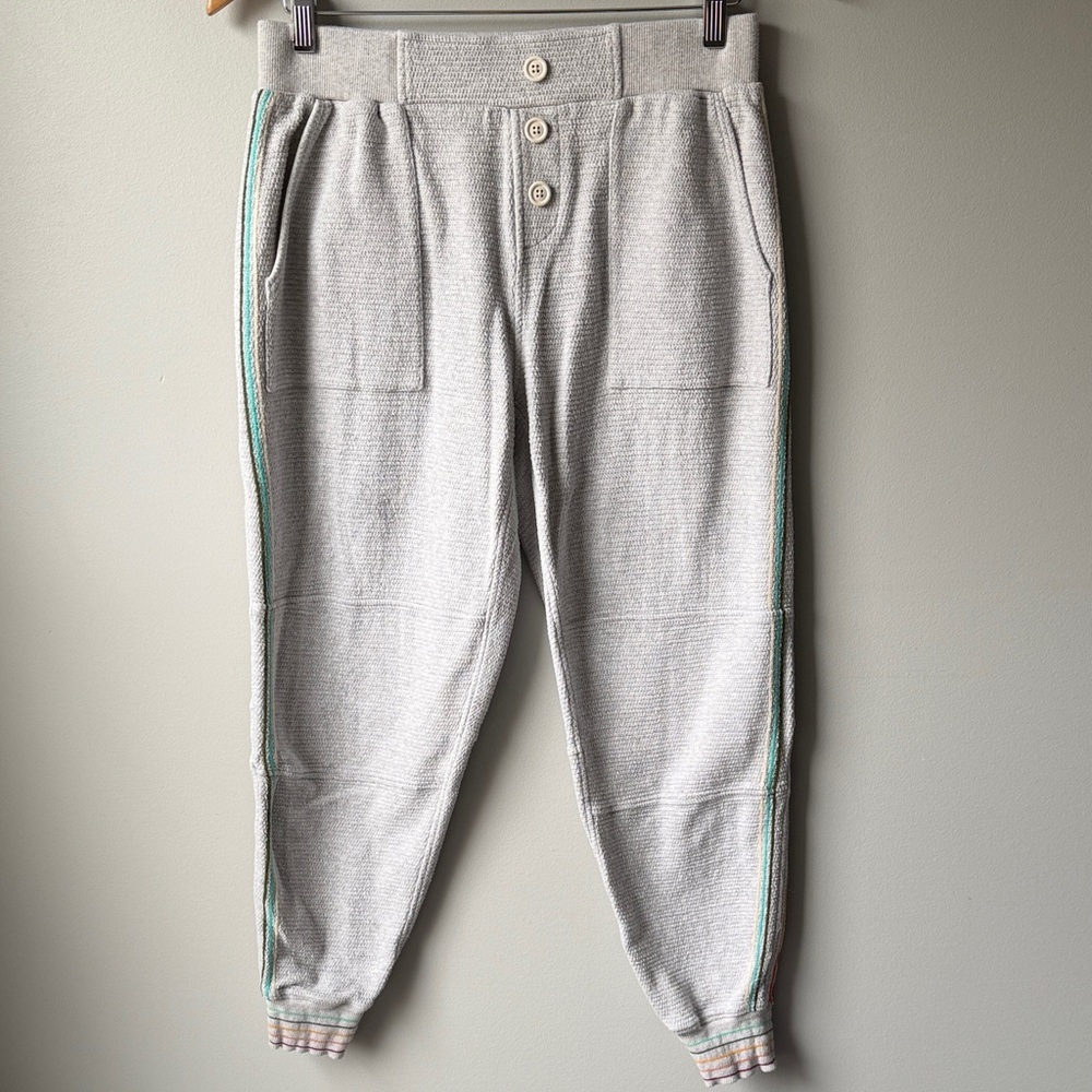 Faherty Gray muticolor striped Ribbed Waistband Joggers size M